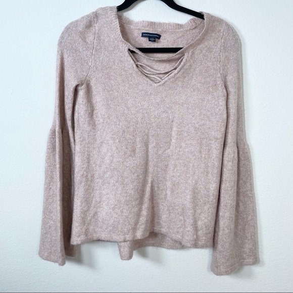 American Eagle Pink Fuzzy Sweater - Picture 1 of 11